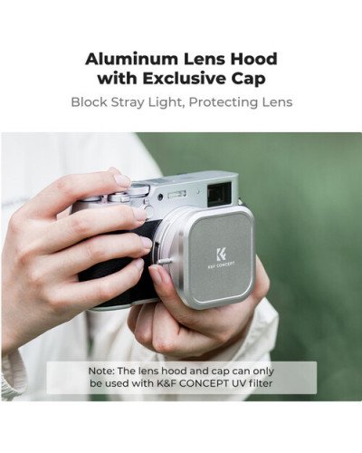 K&F Concept Nano-X MCUV Filter, Hood, and Cap for FUJIFILM X100 Series (Silver)