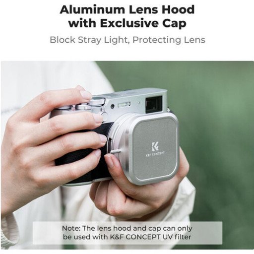 K&F Concept Nano-X MCUV Filter, Hood, and Cap for FUJIFILM X100 Series (Silver)