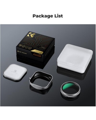 K&F Concept Nano-X MCUV Filter, Hood, and Cap for FUJIFILM X100 Series (Silver)