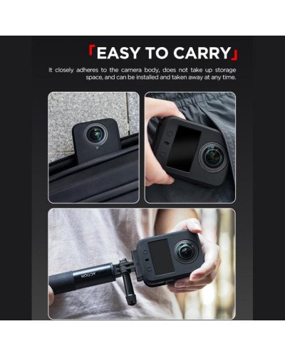 Silicone Case Anti-Scratch Shockproof Full Body For DJI Osmo 360 (Black)