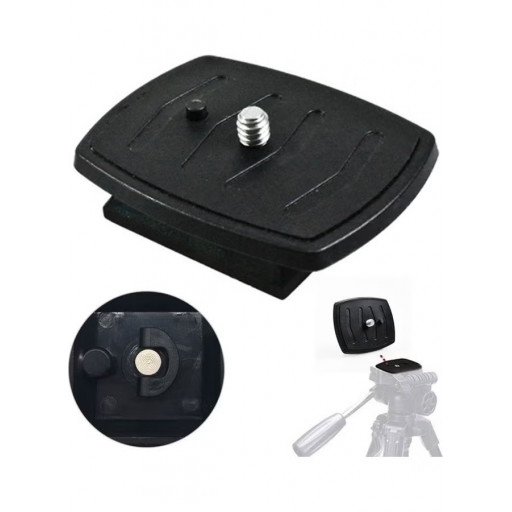Quick Release Plate Tripod Head Made of ABS Plastic for All Cameras with 1/4 Inch Tripod Thread