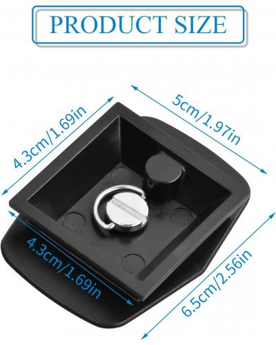 Quick Release Plate Tripod Head Made of ABS Plastic for All Cameras with 1/4 Inch Tripod Thread