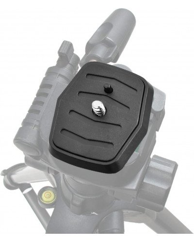 Quick Release Plate Tripod Head Made of ABS Plastic for All Cameras with 1/4 Inch Tripod Thread