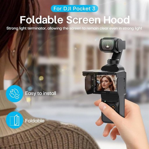 Screen Sun Hood Cover Foldable Gimbal Screen Protective for DJI Osmo Pocket 3 Screen Sun Hood Cover Foldable Gimbal Screen Protective for DJI Osmo Pocket 3