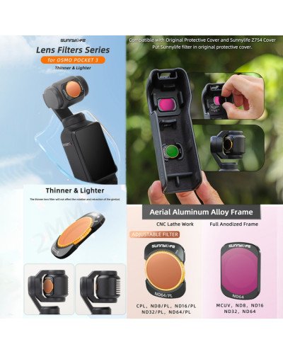 4in1 Camera Lens Magnetic Metal Filter UV CPL ND32 ND64 for DJI Osmo Pocket 3