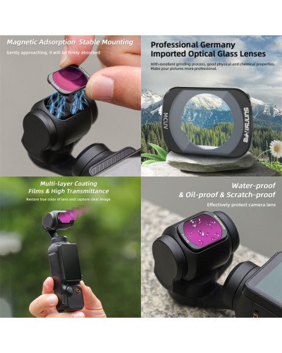 4in1 Camera Lens Magnetic Metal Filter UV CPL ND32 ND64 for DJI Osmo Pocket 3