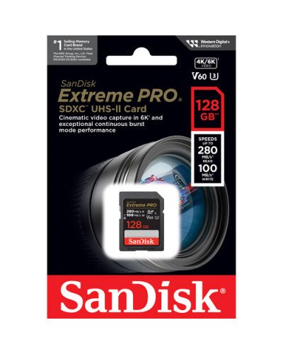 SanDisk 128GB SDXC Extreme PRO V60/UHS-II/U3/R280-/W100MB/s