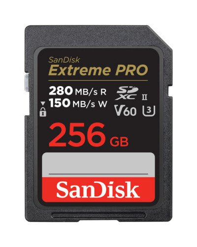 SanDisk 256GB SDXC Extreme PRO V60/UHS-II/U3/R280-/W100MB/s