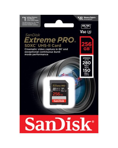 SanDisk 256GB SDXC Extreme PRO V60/UHS-II/U3/R280-/W100MB/s