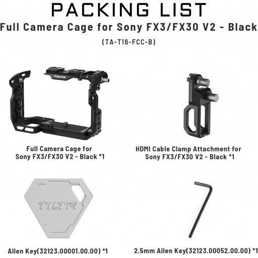 Tilta Full Camera Cage V2 for Sony FX3 & FX30 (TA-T16-FCC-B)