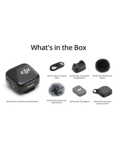 DJI Mic Mini Clip-On Transmitter with Built-In Microphone (Black)