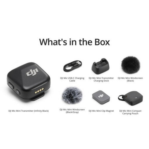 DJI Mic Mini Clip-On Transmitter with Built-In Microphone (Black)