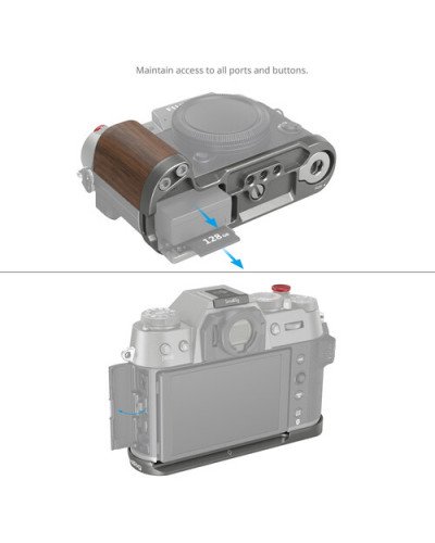 SmallRig Wooden L-Shape Grip for FUJIFILM X-T50 (Charcoal Silver)
