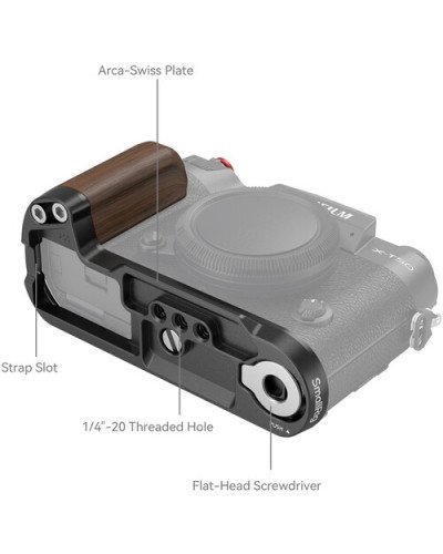 SmallRig Wooden L-Shape Grip for FUJIFILM X-T50 (Black)