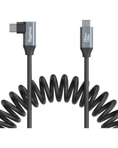 SmallRig USB-C Straight-to-Right Angled Coiled Data Cable