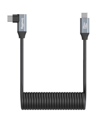 SmallRig USB-C Straight-to-Right Angled Coiled Data Cable