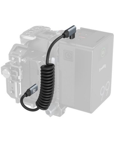 SmallRig USB-C Straight-to-Right Angled Coiled Data Cable