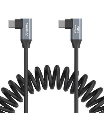 SmallRig USB-C Right Angled-to-Right Angled Coiled Data Cable