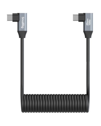SmallRig USB-C Right Angled-to-Right Angled Coiled Data Cable