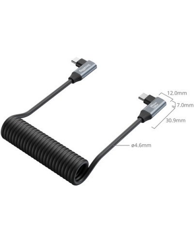 SmallRig USB-C Right Angled-to-Right Angled Coiled Data Cable