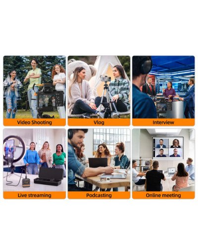 COMICA Vimo Q Mini 4-Person Wireless Microphone System for Cameras & Smartphones COMICA Vimo Q Mini 4-Person Wireless Microphone System for Cameras & Smartphones