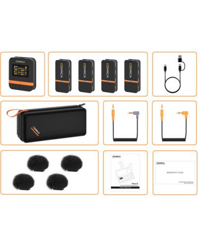 COMICA Vimo Q Mini 4-Person Wireless Microphone System for Cameras & Smartphones COMICA Vimo Q Mini 4-Person Wireless Microphone System for Cameras & Smartphones