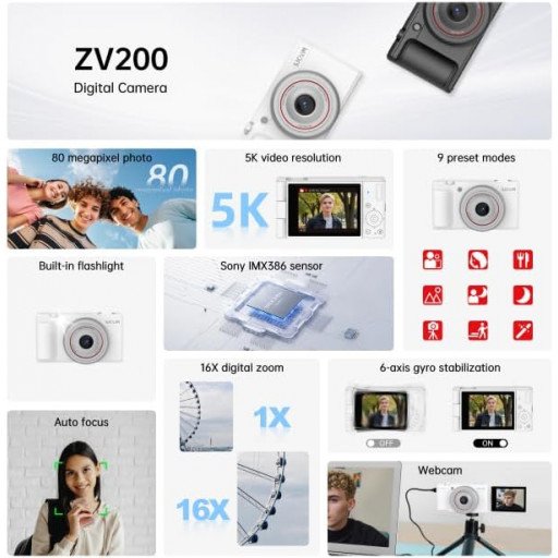 SJCAM ZV200 12MP Digital Camera (Black)