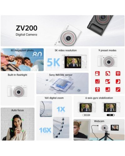 SJCAM ZV200 12MP Digital Camera (White)