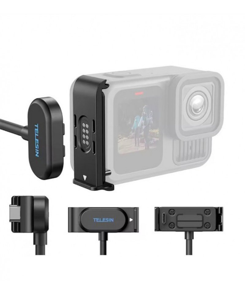 TELESIN Magnetic Door And Power Cable Kit for Hero 13/12/11/10/9