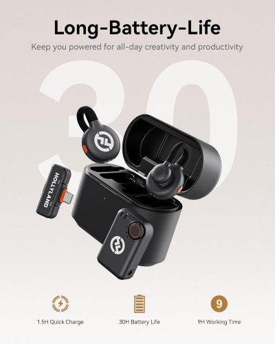 Hollyland LARK M2S Combo 2-Person Wireless Microphone System for Cameras and Mobile Devices