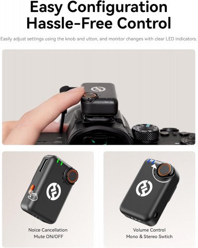 Hollyland LARK M2S Combo 2-Person Wireless Microphone System for Cameras and Mobile Devices