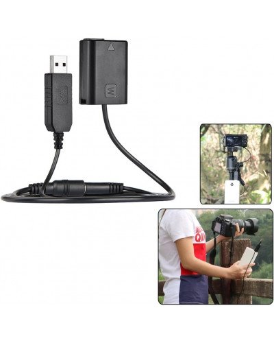 USB NP-FW50 Dummy Battery Pack Coupler Adapter Cable USB NP-FW50 Dummy Battery Pack Coupler Adapter Cable