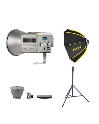 NiceFoto AR-600A Bi-Color Mini Portable LED Video Light With mini-30cm Softbox/Stand