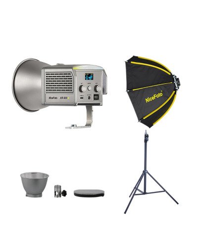 NiceFoto AR-600A Bi-Color Mini Portable LED Video Light With mini-40cm Softbox/Stand