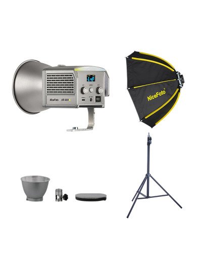NiceFoto AR-600A Bi-Color Mini Portable LED Video Light With mini-50cm Softbox/Stand