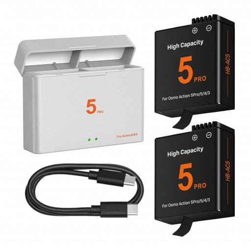 Enduro Charging Case With 2 Batteries for DJI Osmo 360/Action 5Pro/4/3