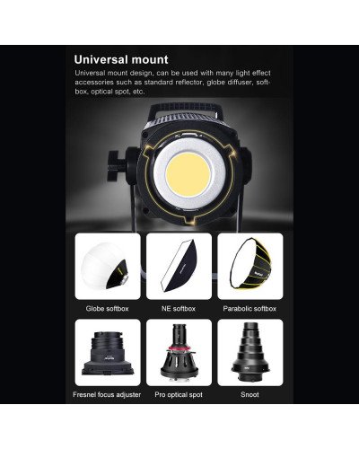 LV-2000A NiceFoto 200W Bi-color COB LED Video Light Live-streaming