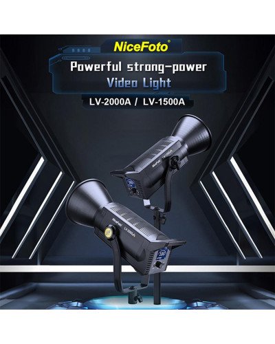 LV-2000A NiceFoto 200W Bi-color COB LED Video Light Live-streaming
