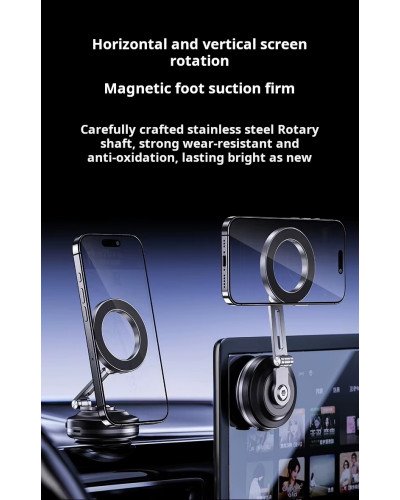 Smart Vacuum Suction Cup Mobile Phone Holder Magnetic 360° Rotating