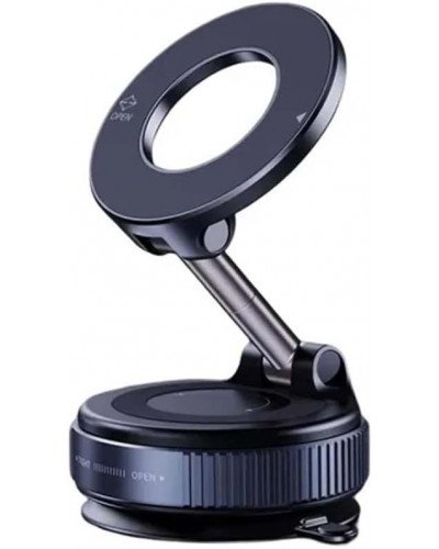 Vacuum Suction Cup Mobile Phone Holder Magnetic 360° Rotating (Black)