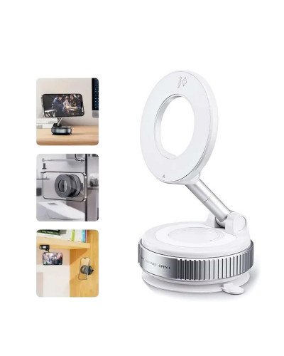 Vacuum Suction Cup Mobile Phone Holder Magnetic 360° Rotating (White) Vacuum Suction Cup Mobile Phone Holder Magnetic 360° Rotating (White)