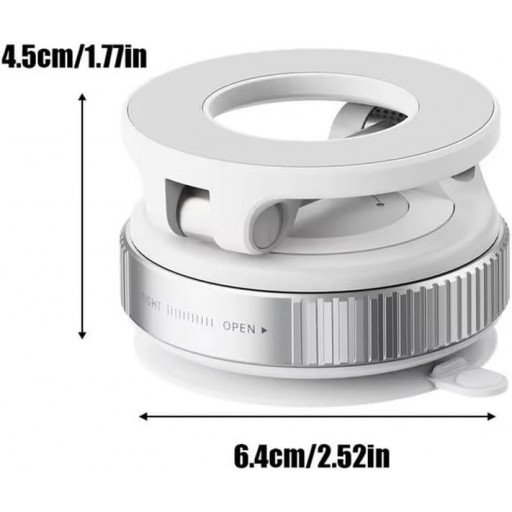 Vacuum Suction Cup Mobile Phone Holder Magnetic 360° Rotating (White)