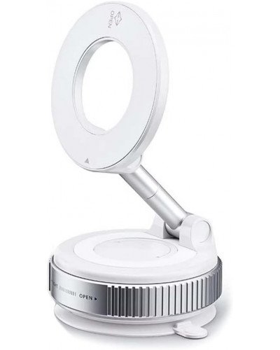 Vacuum Suction Cup Mobile Phone Holder Magnetic 360° Rotating (White)