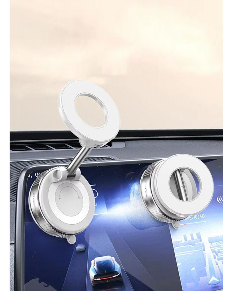 Vacuum Suction Cup Mobile Phone Holder Magnetic 360° Rotating (White) Vacuum Suction Cup Mobile Phone Holder Magnetic 360° Rotating (White)