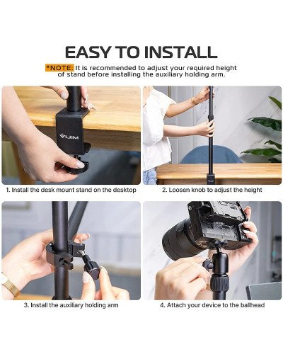 Ulanzi VIJIM LS02 Camera Desk Mount Stand with Auxiliary Holding Arm Ulanzi VIJIM LS02 Camera Desk Mount Stand with Auxiliary Holding Arm