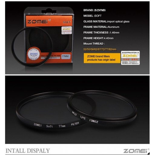 Zomei Soft Focus 62mm Camera Filter Zomei Soft Focus 62mm Camera Filter