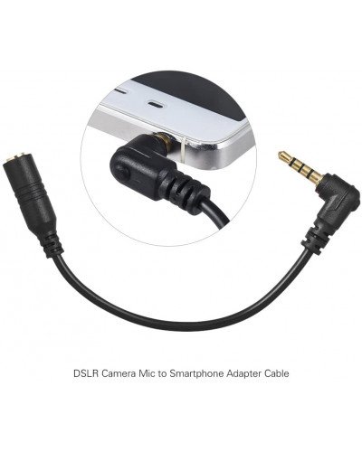 Andoer EY-S04 3.5mm 3 Pole TRS Female to 4 Pole TRRS Male Cable Audio Stereo Mic Converter 