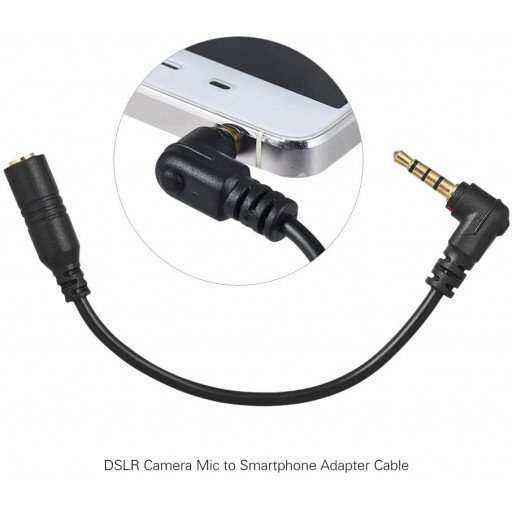 Andoer EY-S04 3.5mm 3 Pole TRS Female to 4 Pole TRRS Male Cable Audio Stereo Mic Converter 