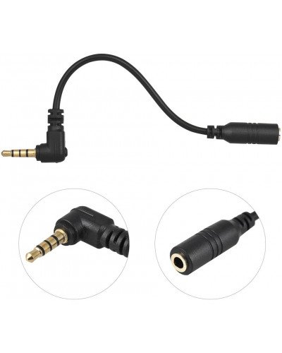 Andoer EY-S04 3.5mm 3 Pole TRS Female to 4 Pole TRRS Male Cable Audio Stereo Mic Converter 