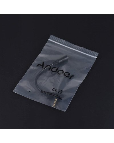Andoer EY-S04 3.5mm 3 Pole TRS Female to 4 Pole TRRS Male Cable Audio Stereo Mic Converter 